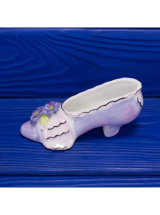 Royal Stratford туфелька Blue Flowers, винтажная, фарфоровая, Historic Miniature Shoes Collection