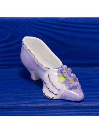 Royal Stratford туфелька Blue Flowers, винтажная, фарфоровая, Historic Miniature Shoes Collection