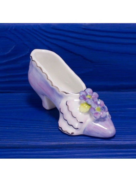 Royal Stratford туфелька Blue Flowers, винтажная, фарфоровая, Historic Miniature Shoes Collection