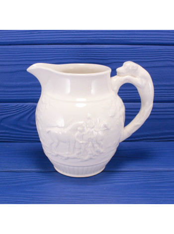 Редкий винтажный кувшин Wedgwood с оригинальной ручкой в форме собаки. Майолика