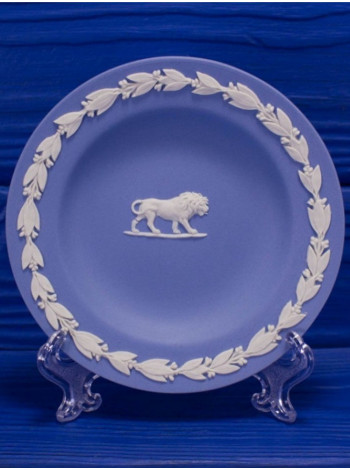 Wedgwood тарелка, блюдце Лев, Leo, Знаки Зодиака, винтажная, коллекционная, бисквитный фарфор, джаспер