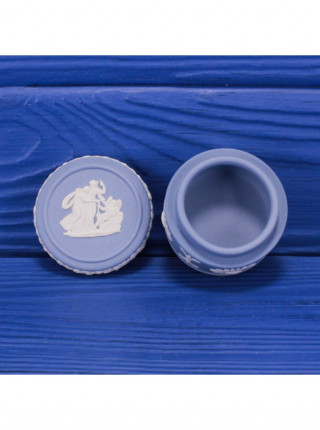 Wedgwood шкатулка для украшений и мелочей, винтажная, бисквитный фарфор, таблетница, круглая