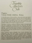Wyeside Pottery наперсток Violets, винтажный, коллекционный, Thimble Collectors Club