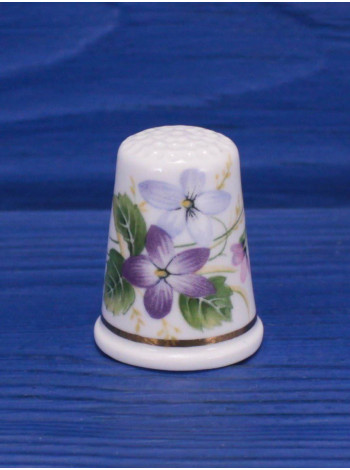 Wyeside Pottery наперсток Violets, винтажный, коллекционный, Thimble Collectors Club