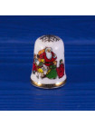 Caverswall наперсток Christmas (Рождество) 1993, винтажный, коллекционный, фарфоровый, Thimble Collectors Club