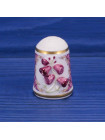 Винтажный наперсток с бордовым фарфоровым цветком серии Country Garden Sculptured Flowers от Franklin Mint