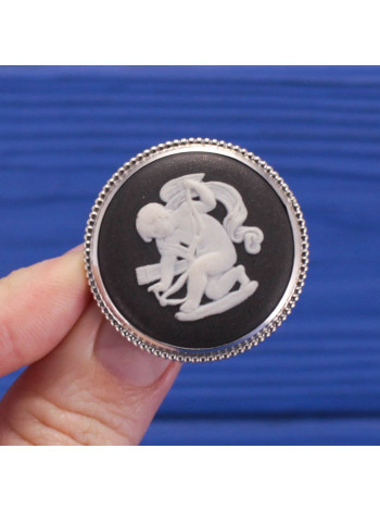 Wedgwood брошь, винтажная, фарфоровая, бисквитный фарфор, джаспер, базальт