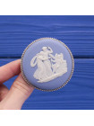 Редкая серебряная винтажная брошь от Wedgwood 1954 год