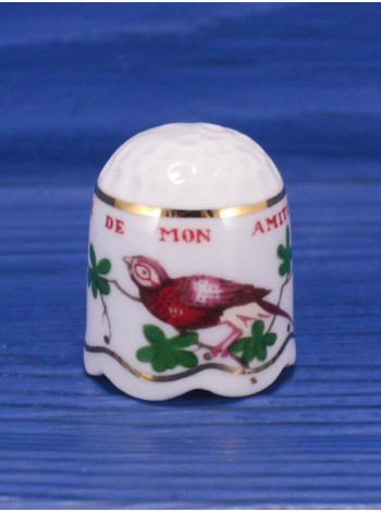 Наперсток Cage De Mon Amitie винтажный, коллекционный, фарфоровый, Thimble Collectors Club