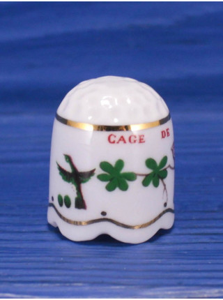 Наперсток Cage De Mon Amitie винтажный, коллекционный, фарфоровый, Thimble Collectors Club