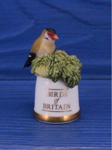 Sutherland наперсток Goldfinch, щегол, серии Birds of Britain, винтажный, коллекционный