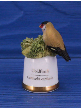 Sutherland наперсток Goldfinch, щегол, серии Birds of Britain, винтажный, коллекционный