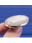 Редкая позолоченная винтажная брошь от Wedgwood серый Jasper