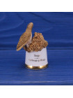 Винтажный наперсток Snipe (Gallinago gallinago) с объемной фигуркой бекаса из коллекционной серии BIRDS of BRITAIN от Sutherland II