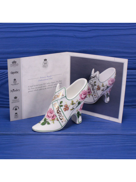 Princess Royale туфелька Embroidered Shoe, миниатюрная, винтажная, коллекционная, декоративная