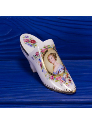 Винтажная коллекционная декоративная туфелька Worcester Portrait от Royal Worcester, фарфоровая миниатюра