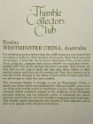 Westminster наперсток Koalas, винтажный, коллекционный, Thimble Collectors Club