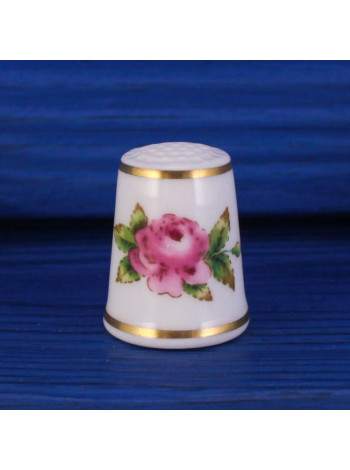 Винтажный фарфоровый наперсток от Royal Worcester коллекционной серии Thimbles of the Worlds Greatest Porcelain Houses. Англия, 1980-е годы