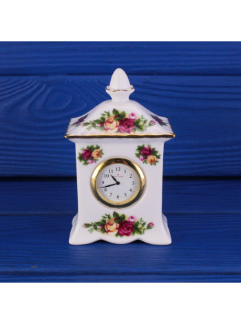 Редкие винтажные каминные часы дизайна Old Country Roses от Royal Albert