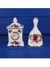 Редкие винтажные каминные часы дизайна Old Country Roses от Royal Albert