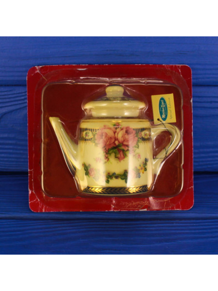 Миниатюрный чайник с розами коллекционной серии Miniature Teapot Collection от Porcelain Art
