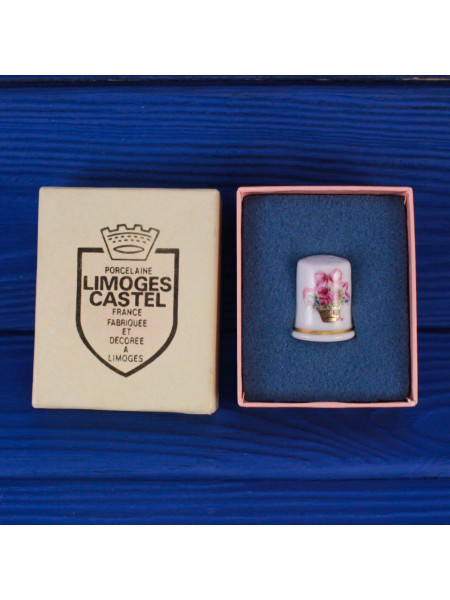 Limoges наперсток Flower Basket, винтажный, коллекционный, фарфоровый