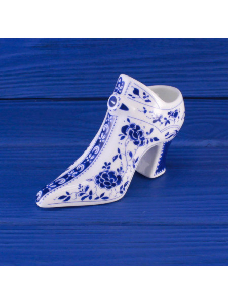 Princess Royale туфелька Delft Blue and White Pattern, миниатюрная, винтажная, коллекционная, декоративная