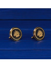 Редкие винтажные позолоченные запонки с изображением парусников от Wedgwood