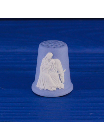 Редкий коллекционный наперсток "Дева Мария с младенцем и осёл" от Wedgwood , выпущенный к Рождеству 1990 года