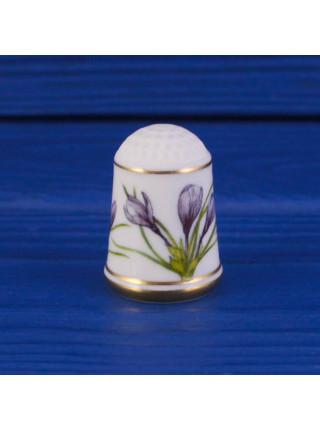 Наперсток Crocus серии The Flowers of Holland (Цветы Голландии) от Franklin Porcelain. Декорирован золотом 24К.