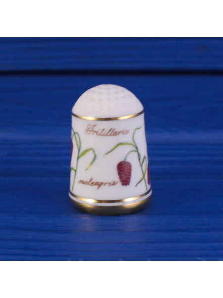 Наперсток Fritillaria серии The Flowers of Holland (Любимые цветы Голландии) от Franklin Porcelain. Декорирован золотом 24К.