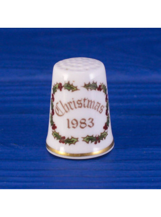 Royal Worcester наперсток Christmas 1983, коллекционный, винтажный, фарфоровый
