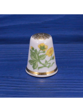 Винтажный коллекционный английский наперсток The Flower of the Year Buttercup  (Цветок Года 1986 Лютик) от Spode. Англия, 1986 год