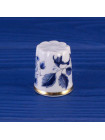 Коллекционный винтажный наперсток Blue Chrysanthemum, изготовленный Longton Hall в оригинальной коробочке