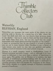 Elysian наперсток Waterlily, винтажный, коллекционный, Thimble Collectors Club, в оригинальной коробочке с брошюрой