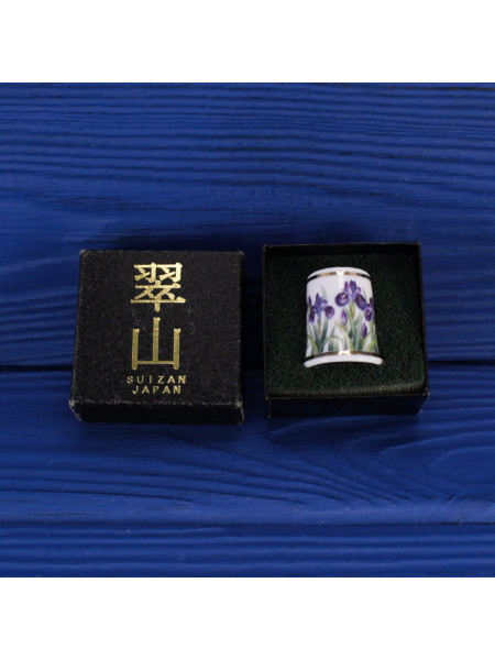 Коллекционный винтажный наперсток Iris от Suizan, Thimble Collectors Club, Япония, 1980-е годы, в коробочке