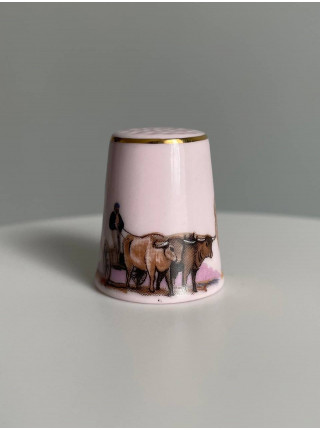 Коллекционный винтажный наперсток Harvest Time, изготовленный H & C Chodov специально для Thimble Collectors Club. Чехословакия, 1989 год