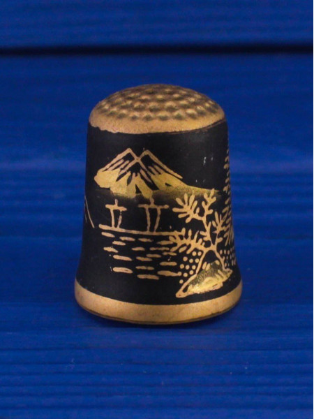 Moriken наперсток Damascene, винтажный, коллекционный, фарфоровый, Thimble Collectors Club