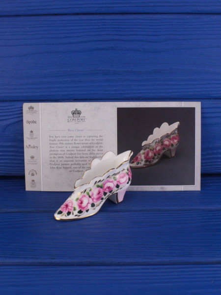 Coalport туфелька Rose Cluster, миниатюрная, винтажная, коллекционная, декоративная