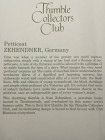 Zehendner наперсток Petticoat, винтажный, коллекционный, фарфоровый, Thimble Collectors Club