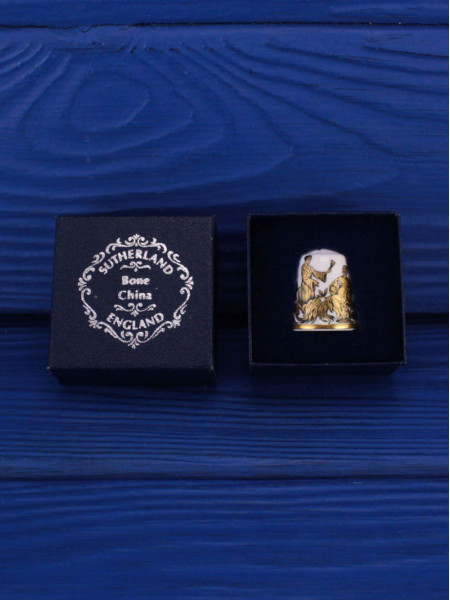 Sutherland наперсток Golden Geisha Girl, винтажный, коллекционный, Thimble Collectors Club