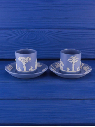 Wedgwood кофейные пары, чашки для кофе, винтажные, бисквитный фарфор, джаспер, 1963 год
