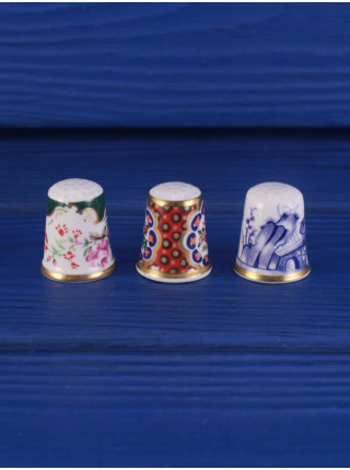Трио коллекционных наперстков от Royal Worcester - Apple Green, Scarlet Japan, Chinese Scene