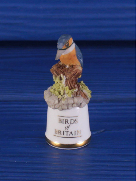 Sutherland наперсток Kingfisher, зимородок, серии Birds of Britain, винтажный, коллекционный