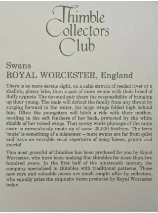 Royal Worcester наперсток Swans, винтажный, коллекционный