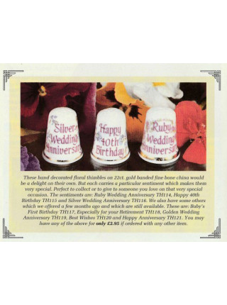 Коллекционный наперсток с надписью Ruby Wedding Anniversary от Raesuevic Ceramics
