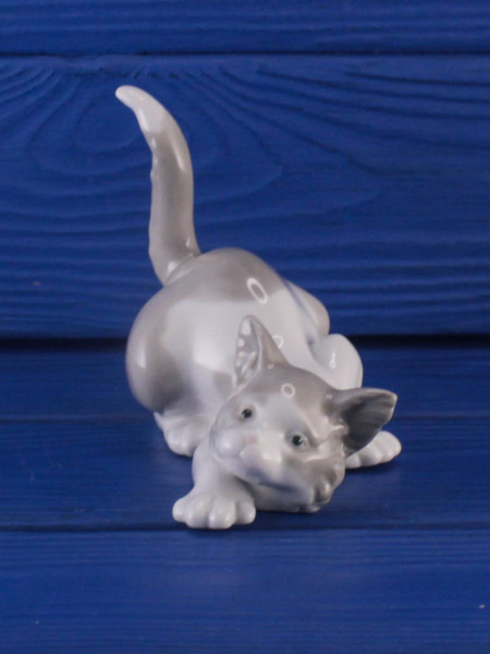 Lladro, статуэтка кошки, фигурка, винтажная, коллекционная, Испания, 1980-е годы