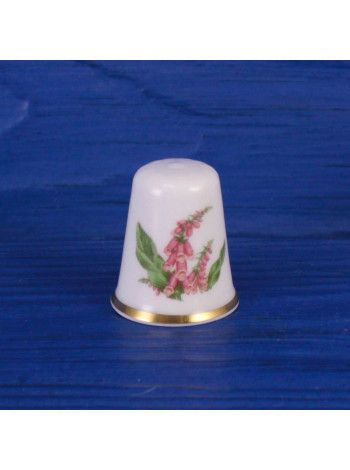 Винтажный коллекционный наперсток Foxglove - Flower of the Year 1992, изготовленный Spode специально для Thimble Collectors Club. Англия, 1992 год