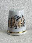 Bernadotte наперсток Black and Gold Roses, винтажный, коллекционный, фарфоровый, Thimble Collectors Club