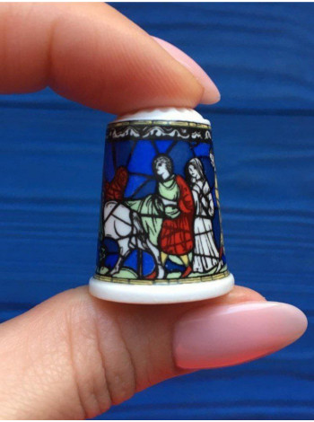 Westbury Studio наперсток The Road to Canterbury, Thimble Collectors Club, винтажный, коллекционный, Уэльс, 1987 год